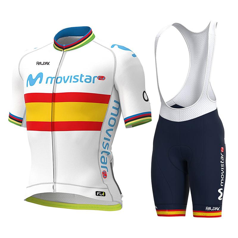 

Racing Sets Movistarful 2021 Men Cycling Team Set Jerseys Maillot Ropa Ciclismo Jersey Bike Bicycle Wear MTB Summer Suit, White