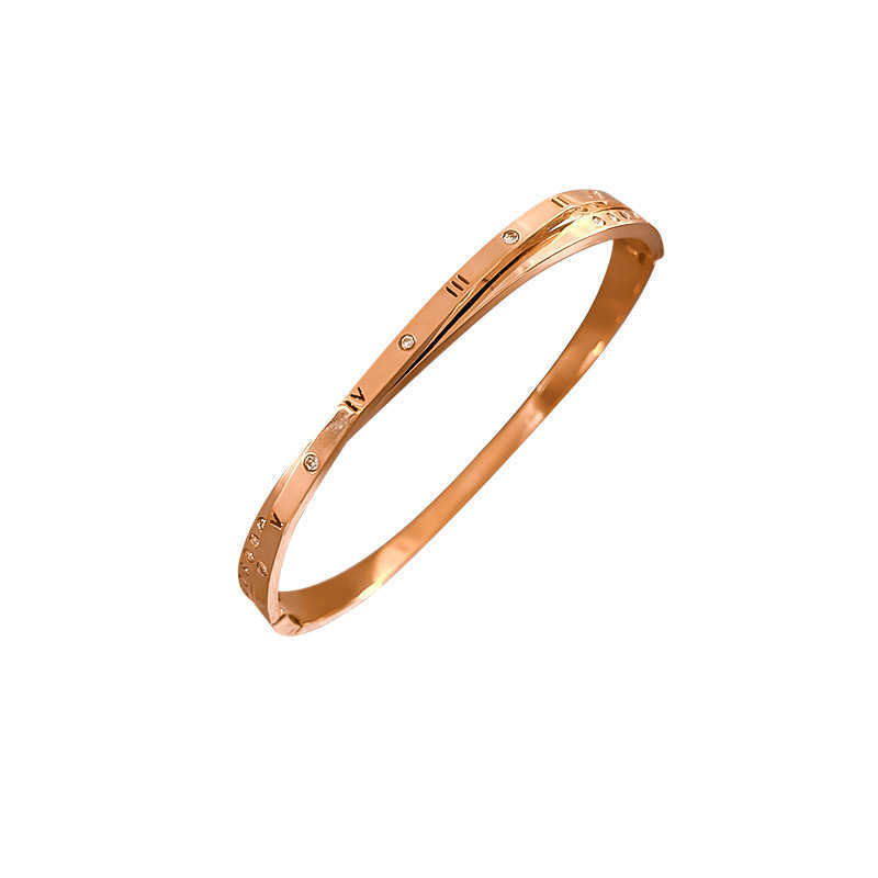

Rz021 Roman Numeral Bracelet Rose Gold Simple Net Red Temperament Cold Wind Q0720