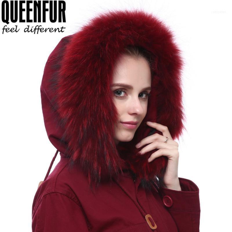 

Scarves QUEENFUR Nature Raccoon Fur Collar Scarf Women Coat Winter Neck Cap Big Size Warm Real Hooded 70cm 80cm 90cm1
