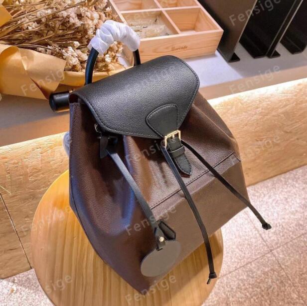 

2021 MONTSOURIS women designer luxury Genuine leather bags handbag Messenger bag shoulder BAG men backpack, Black embosssed