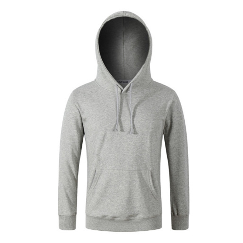 

Spring autumn hooded solid color print group suit Pullover casual men's and women's sweater, Black