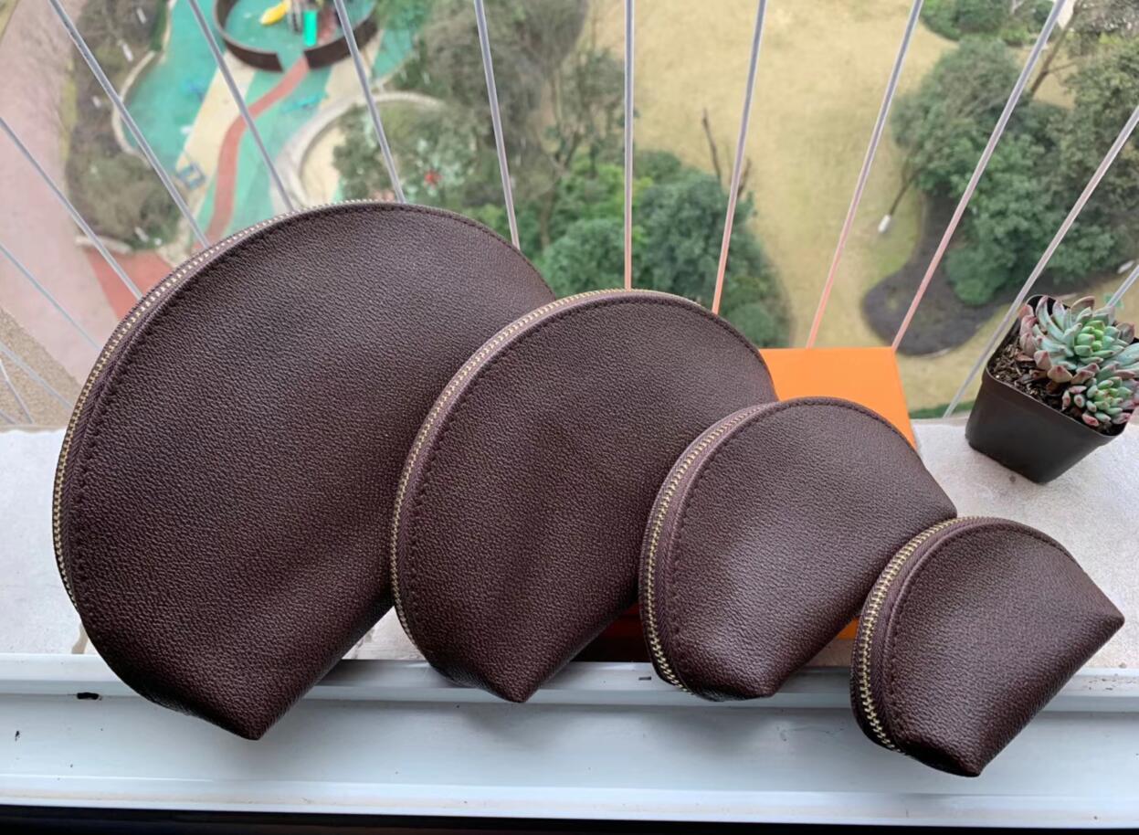 

Women cosmetic bags organizer famous makeup travel pouch make up bag ladies cluch purses organizador toiletry 4pcs, Brown flower with logo