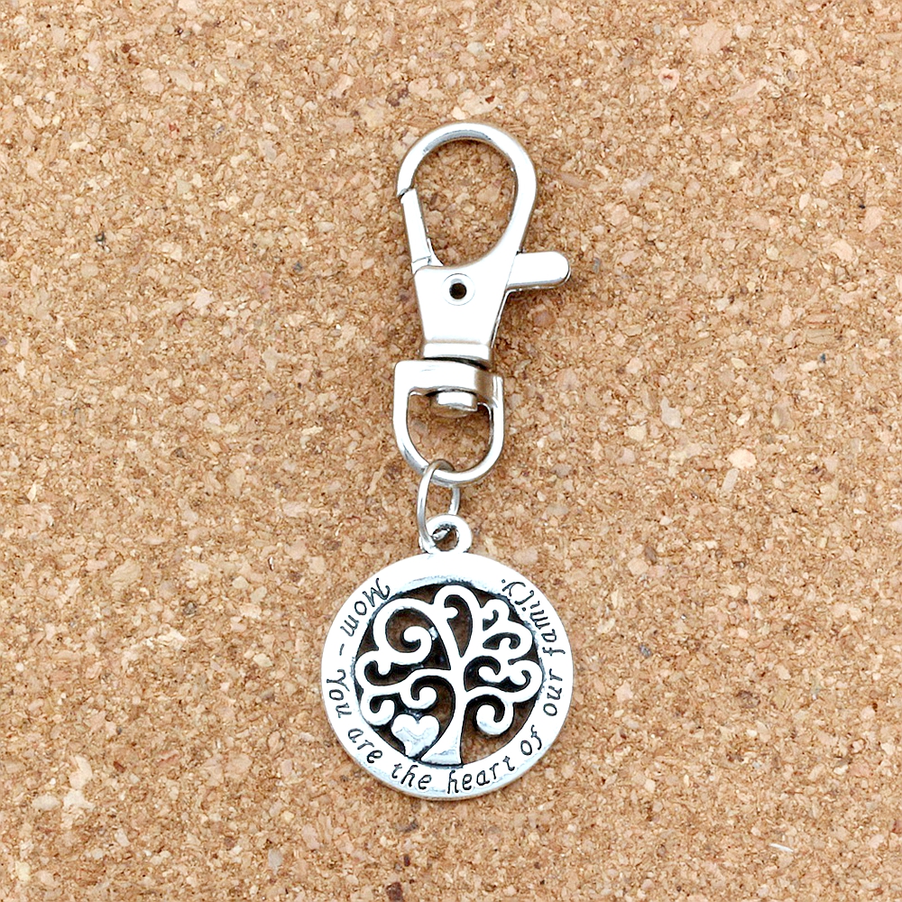 30Pcs Mom You Are The Heart Our Family Tree Of Life Charms Pendants with Lobster clasp For Jewelry Making Bracelet Necklace DIY Accessories