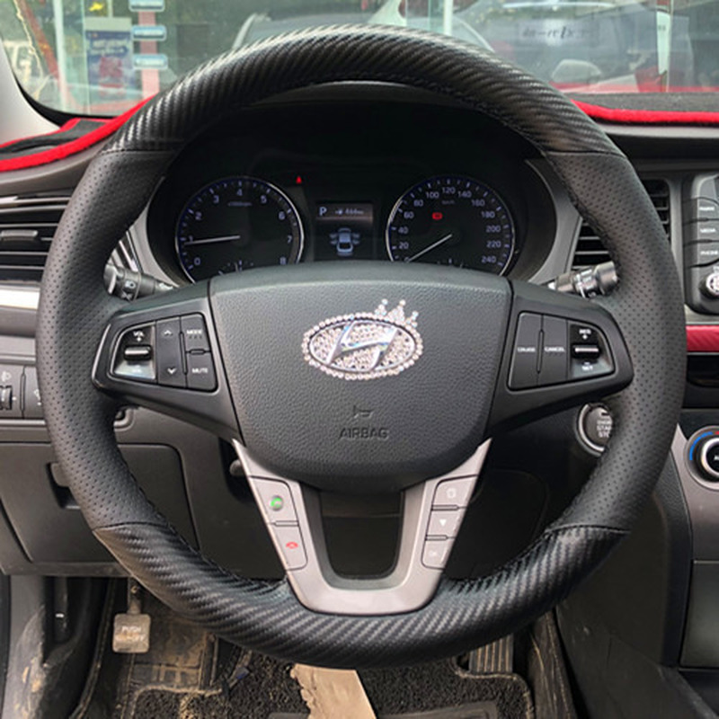 

For Hyundai MISTRA ix25 ELANTRA CELESTA ELANTRA ix35 DIY custom leather suede hand stitched car interior steering wheel cover