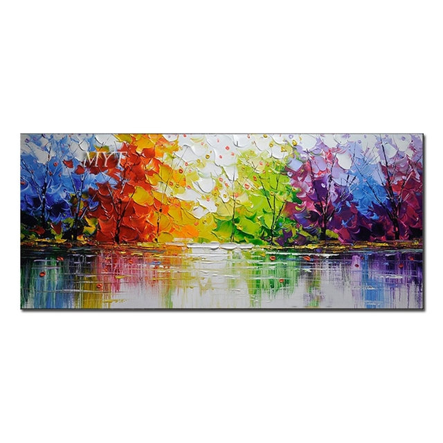 Contemporary Abstract Art Oil Painting on Canvas Modern Wall Art Pictures Hand Painted Artworks for Living Room Palette Knife-image-744994048