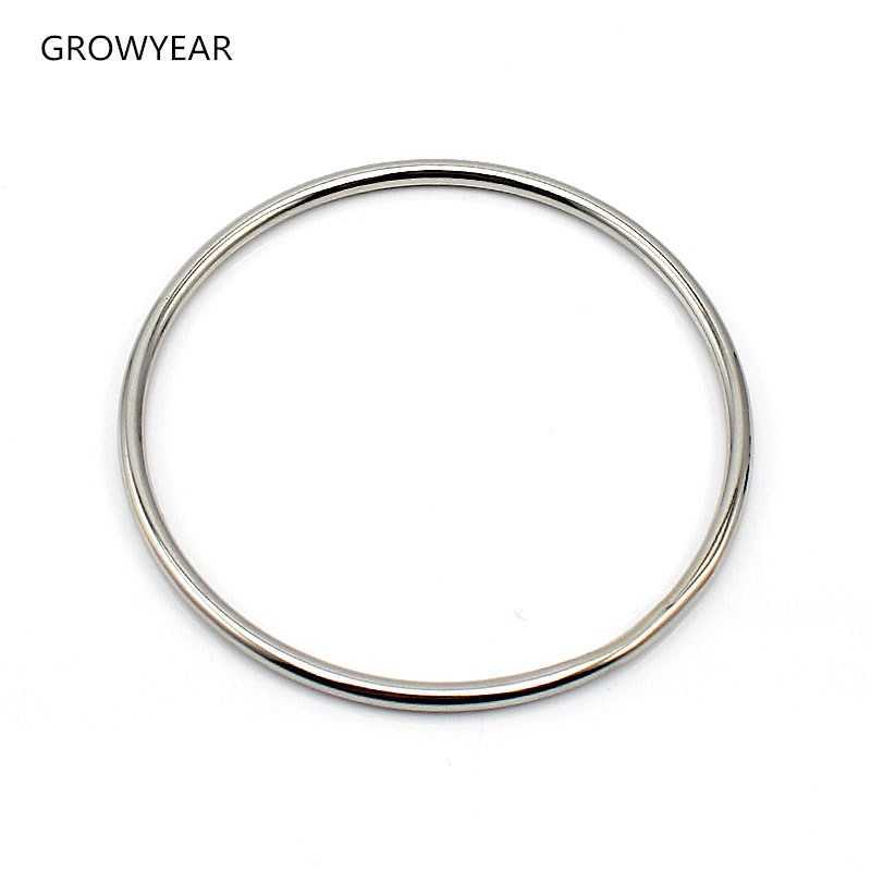 

Stainless Steel Jewelry Bangle Casual Simple Silver Color Circle Bracelet for Women Drop Shipping Q0719