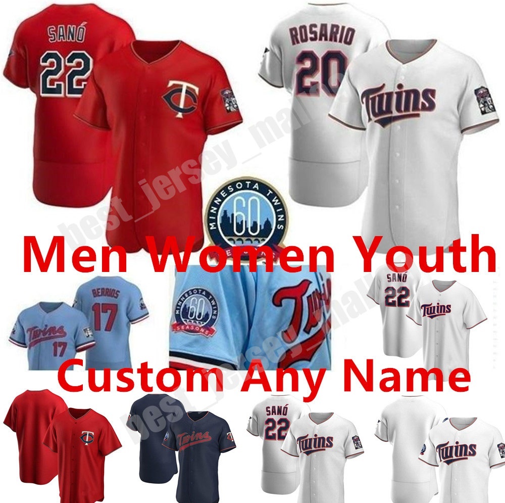 

Custom 2021 Twins Men Women Youth Jersey Josh Donaldson Astudillo Arraez Polanco Miguel Sano Byron Buxton Max Kepler Cruz Minesota Baseball, Blue;black