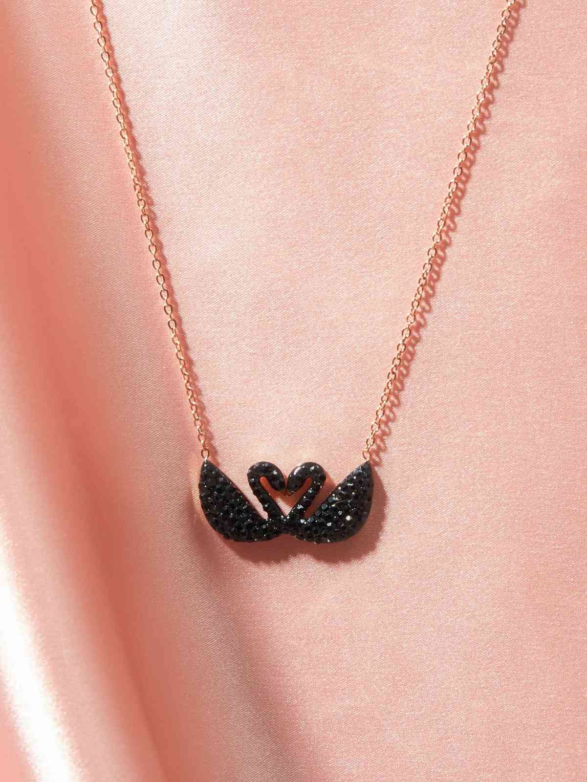 

necklace Bla Swan nelace, clavicle chain, bla rose gold color protection double forest series small crowd Pendant, Silver