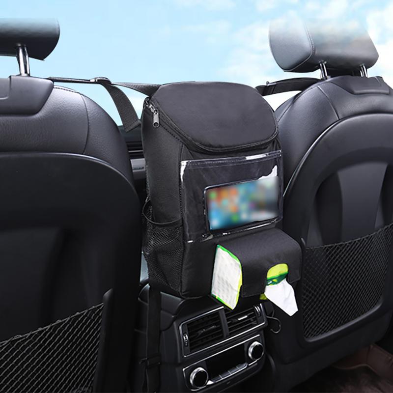 

TIOODREUniversal Black PVC Car Storage Box Rear Seat Back Bag Sundries Interior Accessories Supplies Organizer