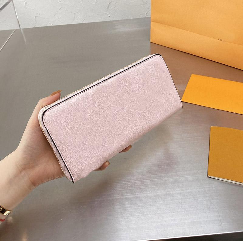 

2021 brand designer wallet men and women high quality card holder clutch bag ladies long handbag label sale box, Red;black