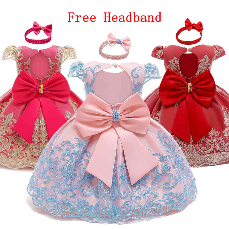 

Girl's Dresses Flower Bow Clothes Newborn Baby Girl Baptism Princess Dress 0-24 Months Toddler Girls Wedding Evening Clothing 1023, Item 8