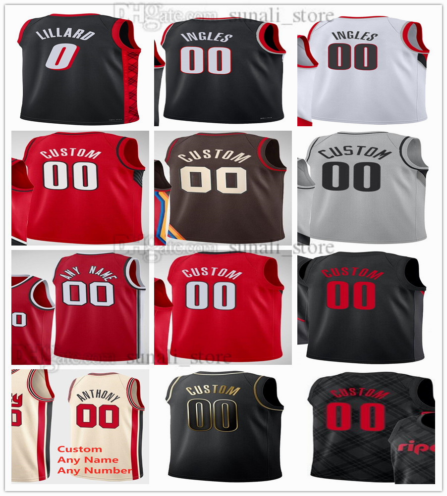 

Printed Basketball 00 Joe Ingles Jerseys Damian 0 Lillard Eric 5 Bledsoe Jusuf 27 Nurkic Josh Hart 11 Justise Winslow 26 Anfernee Simons 1 Nassir Little 9 Keon Johnson 6, Brown