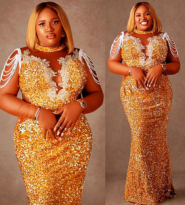 

2021 Plus Size Arabic Aso Ebi Gold Mermaid Sequined Prom Dresses Lace Beaded Sheer Neck Evening Formal Party Second Reception Gowns ZJ332, Chocolate