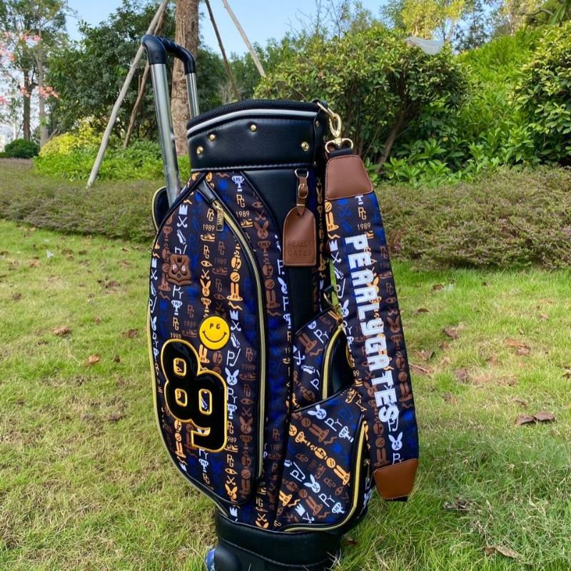 

Golf Bags Ladies Fashion Trolley Bag Printed Canvas Waterproof With Wheels Cart Stand