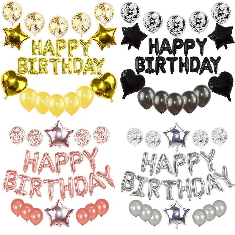 

Party Decoration 1set Happy Birthday Letter Balloon Star Heart Alphabet Foil Balloons For Wedding Baby Shower Supplies