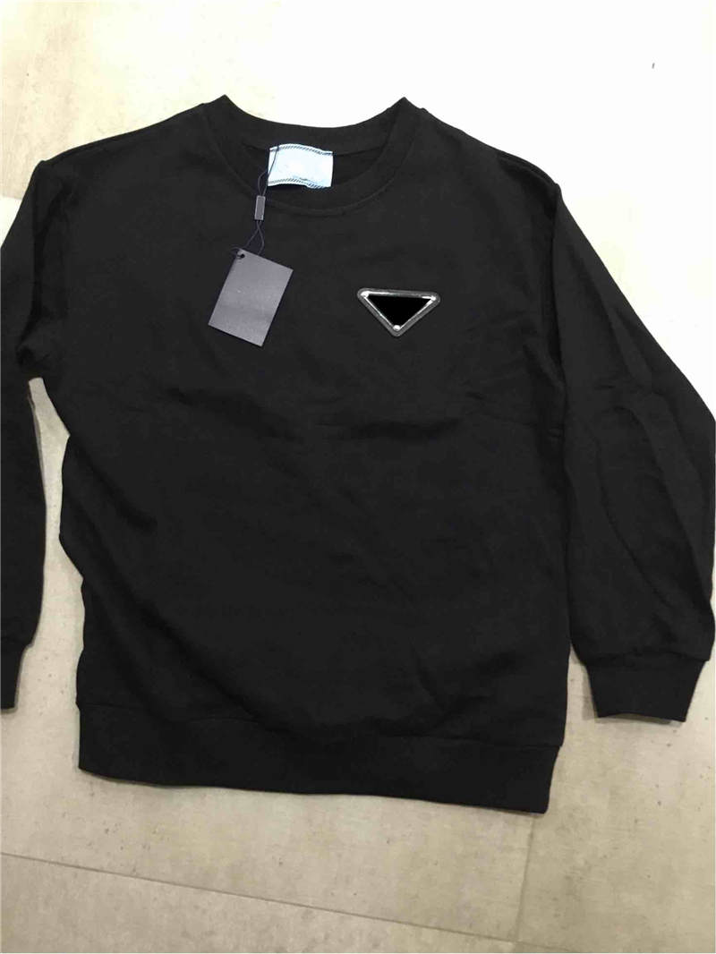 

Women Hoodie With Triangle Letters Long Sleeves Lady Sweatshirts Fashion Style Unisex Hoodies Terry, Black