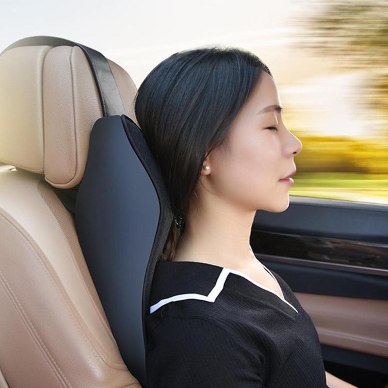 

Seat Cushions Car Headrest Neck Auto Memory Foam Pillow PU Leather Back Rest Lumbar Cushion Interior Accessories