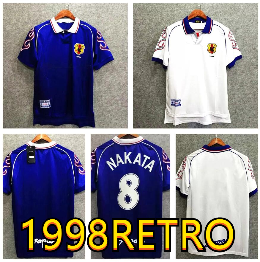 

98 99 Retro version Japan Soccer Jersey Home #8 NAKATA #11 KAZU #10 NANAMI #9 NAKAYAMA Soccer Shirt 1998 World cup Football Uniforms