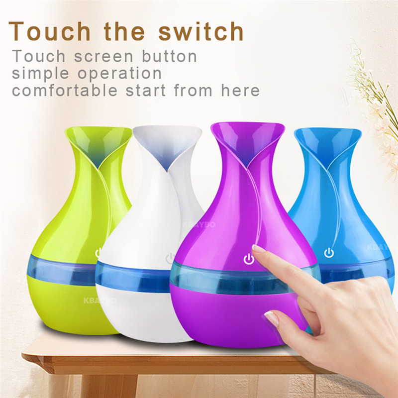 

300ml USB Aroma Diffusers Mini Ultrasonic Air Humidifier Vase Shape Atomizer Aromatherapy Essential Oil Diffuser for Home Office