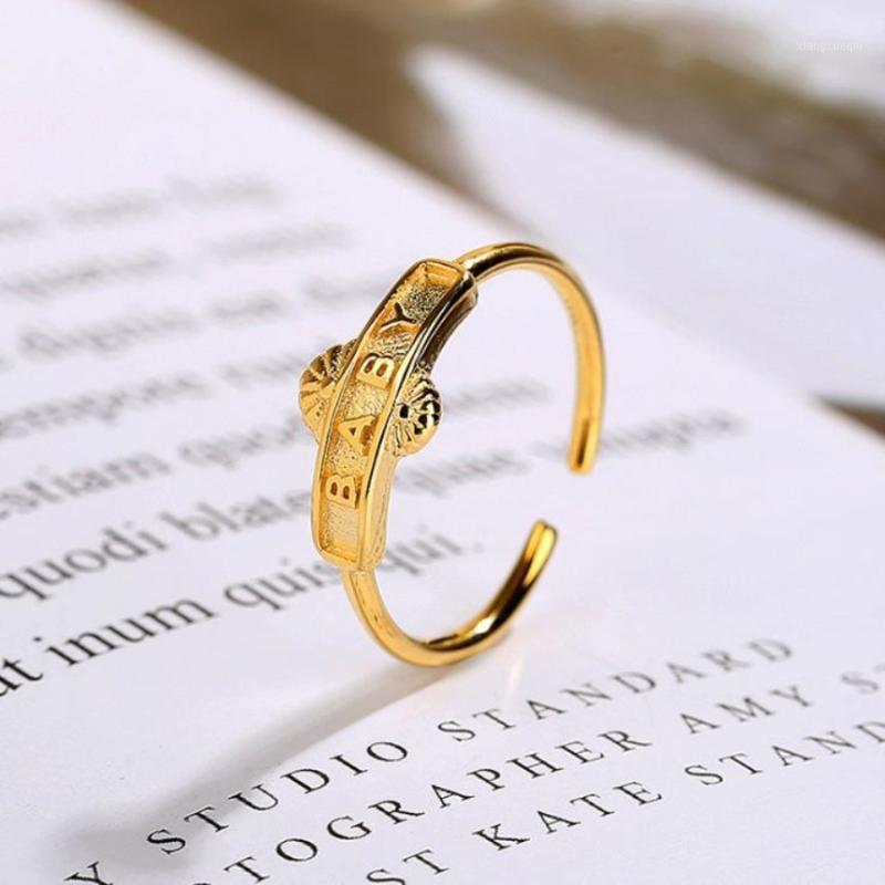 

Cluster Rings 925 Sterling Silver Engagement Stackable Initial Hammered Bar Gold Baby Letter Tiny Cartilage Ring Cock For Women Girls, Golden;silver