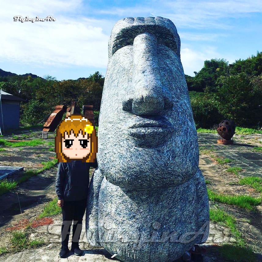 

Personalized Inflatable Easter Island Stone Statue Balloon 3m Height Advertising Air Blown Mysterious Moai Model For Outdoor Event