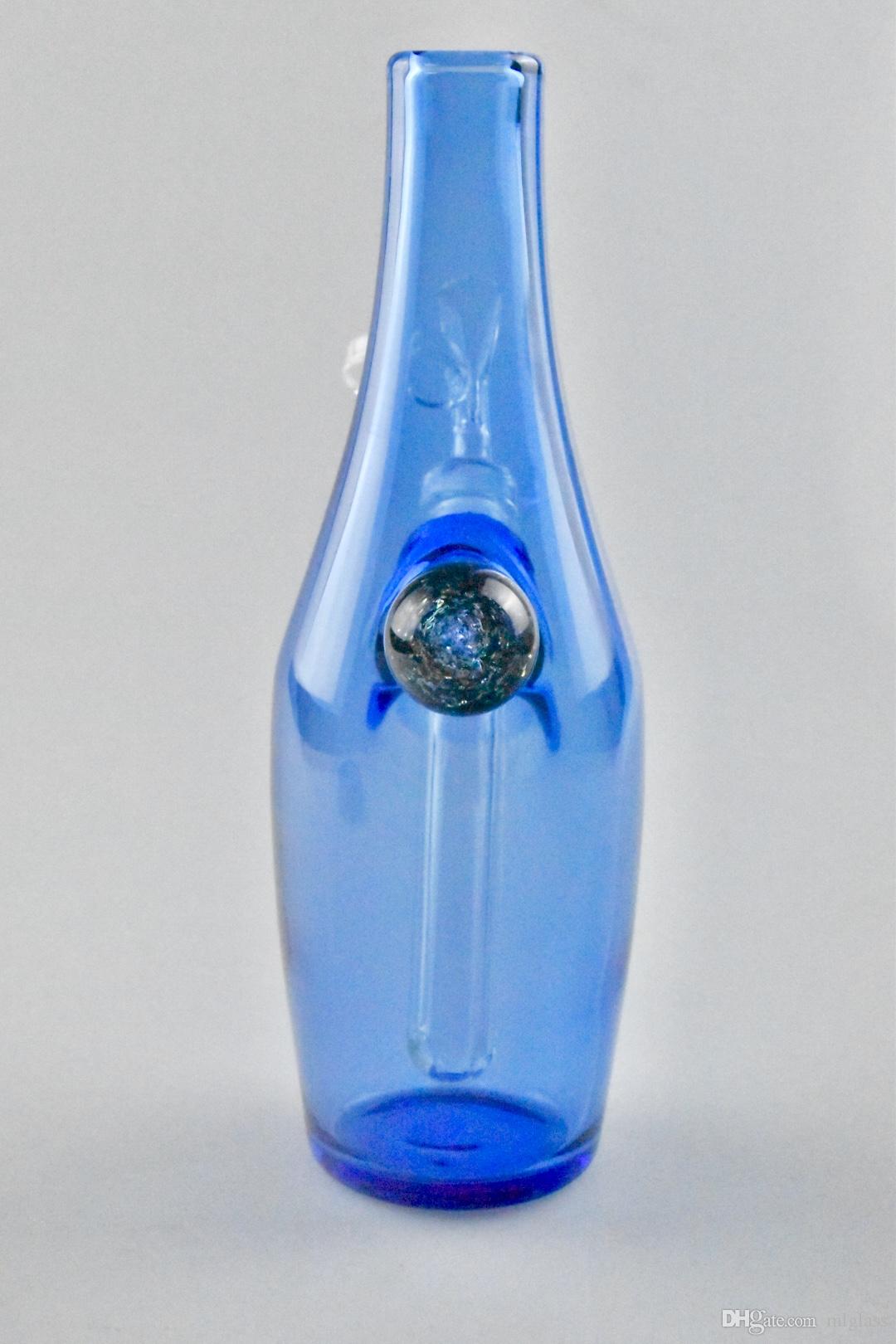 

Glass hookah, blue flat-bottomed smoking pipe, factory direct price concessions