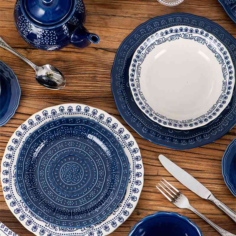 

Ceramic tableware set breakfast relief Polish art creative personalized Nordic cup Western dinner plate