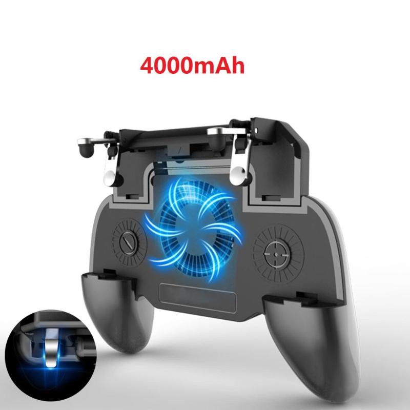 

Game Controllers & Joysticks Mobile Gamepad Joystick For PUBG Cooler Fan L1 R1 Shooter Controller Handle Smartphone Trigger With 2000 4000mA