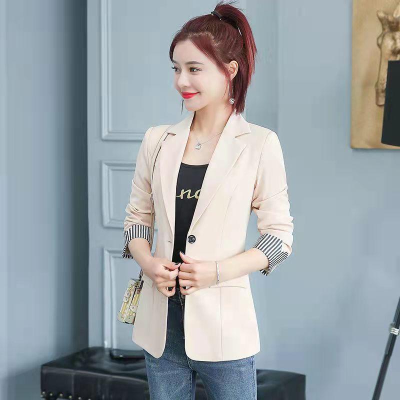 

Women's Suits & Blazers 2021 Spring Autumn Thin Jacket Woman Korean Fashion Slim Office Lady Suit All-Match Blazer Mujer Coat, White