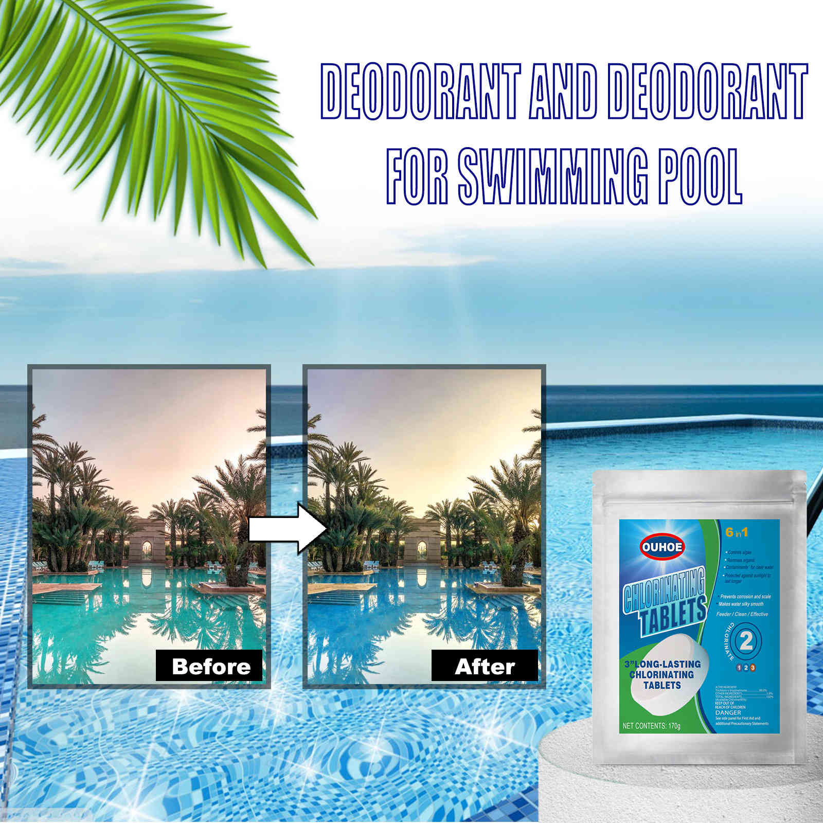 

Pool deodorization effervescent tablets landscape water algae removal pool massage deodorization bagged effervescent tablets