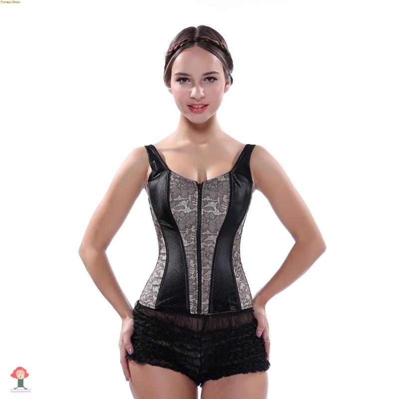 

Belts Fashionwomens Shoulder Straps Corset Jacquard Bustierexotic Corselet Lingerie Brocade Plus Size Costumes Overbust Korsett, Black