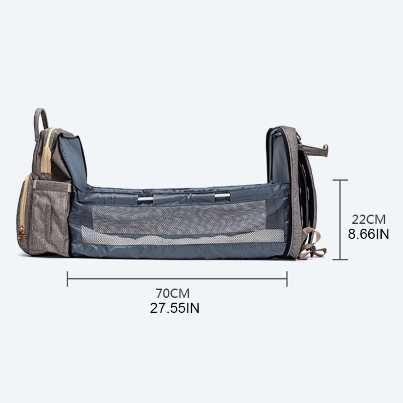 

Diaper Bags 2 IN 1 Folding Crib Backpack Multifunctional Large-Capacity Bag T5EC, Black