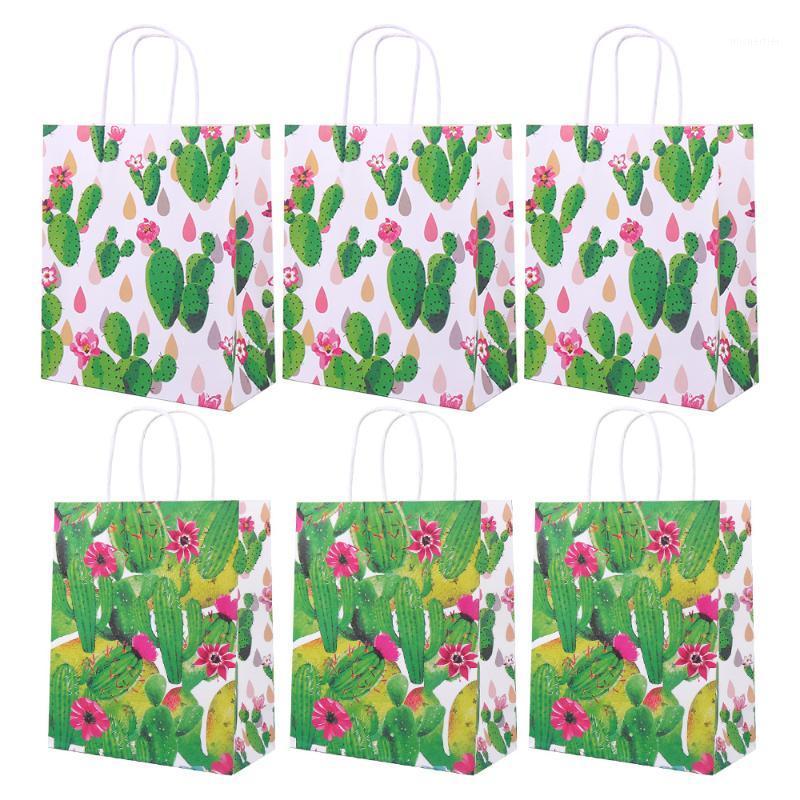 

Pack Cactus Paper Gift Bags,Luau Party Favor Bags Hawaiian Candy Treat With Handle For Birthday,Wedding Wrap