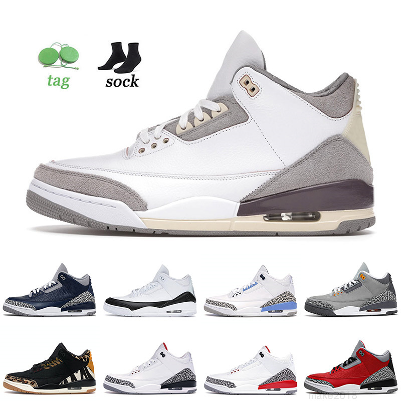 

2022 Arrival Jorden 3 Basketball Shoes Medium Grey Jumpman UNC Laser Orange Blue Cement Animal Instinct Trainers Sneakers SIZE 13, D27 katrina