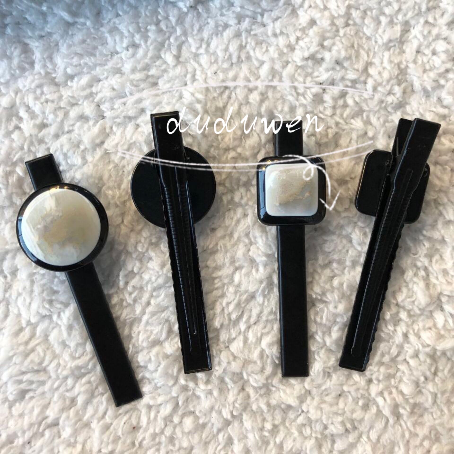 

7.5x2.5cm Fashion Hair Clips Pretty Shell stamped Hairpin including paper cards Duduvip