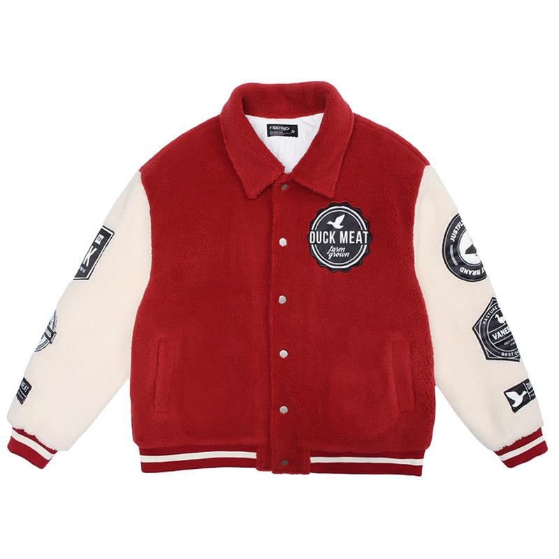 

Men's Jackets Unisex Harajuku Vintage Patchwork Lamb Wool Jacket Outwear Men Oversize Retro Thicken Warm Fleece Pockets Color Block, Black;brown