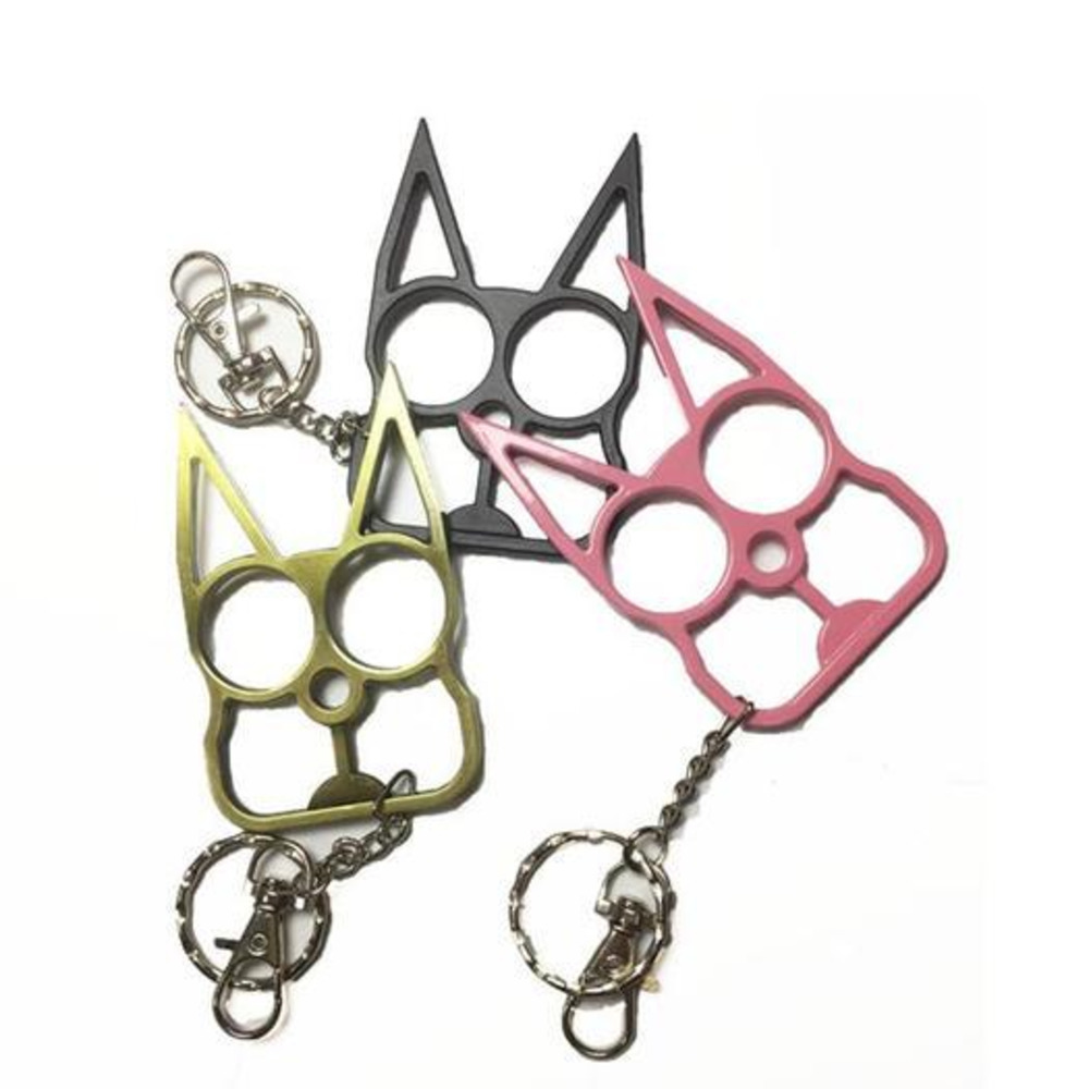 

Self defense Fashion Women Men Keychain Cute Cat Original Tool Key Chain Key Chain Alloy Bottle Opener Screwdriver Outdoor, Silver