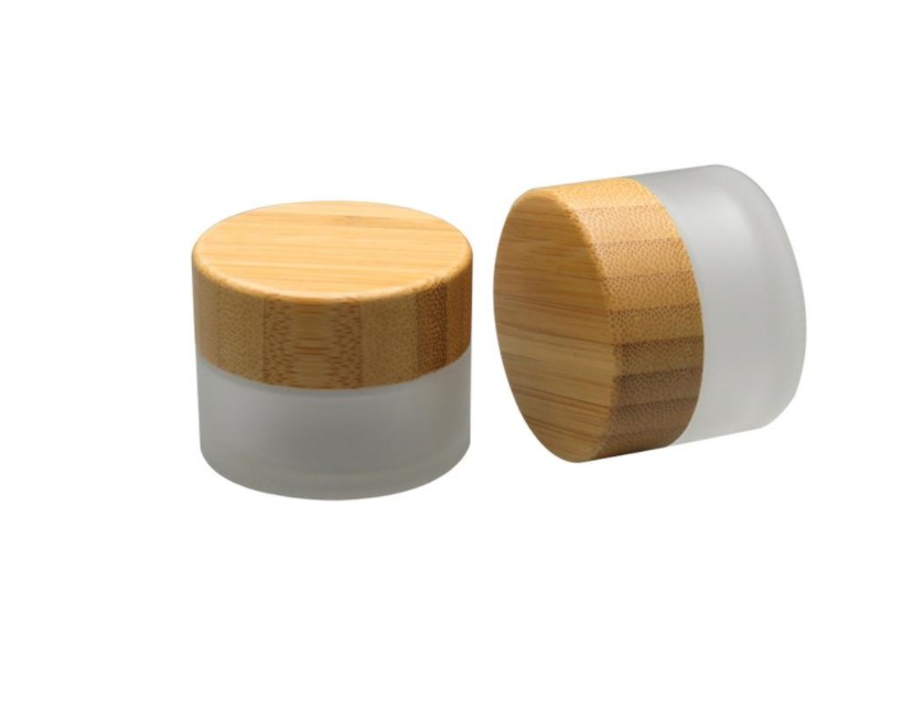

15g matte glass jars Packing Bottles with bamboo cover,15ml lids fast