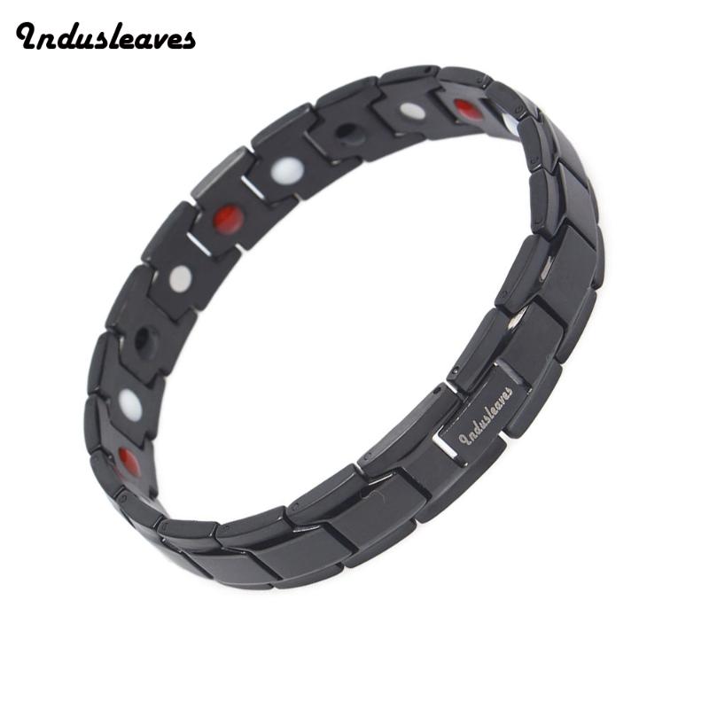 

Indusleaves Jewelry Fashion Men's Health Bracelets Bangles Magnetic 316L Stainless Steel Charm Bracelet For Man Link, Chain