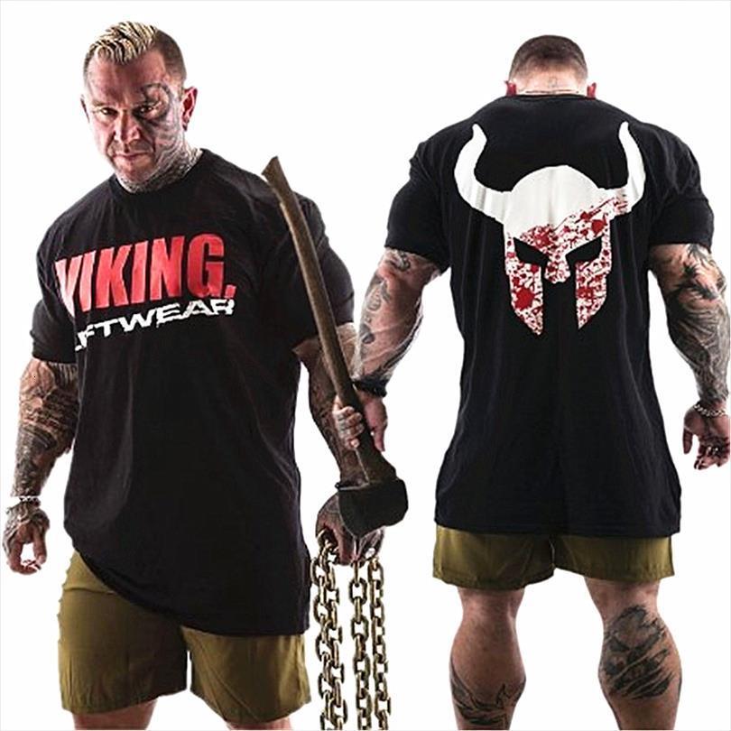 

fashion casual brand fitness bodybuilding men t shirt male short sleeves slim fit cotton shirts printed tee clothing, White;black