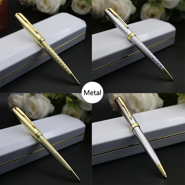 

Luxury 2pcs Metal Ballpoint Pen Blue Men's And Women's Signature Business Office Stationery Pens, Blue;orange
