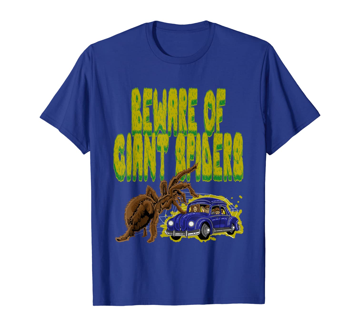 

beware of giant spiders a horror sci-fi comic fantasy shirt, White;black