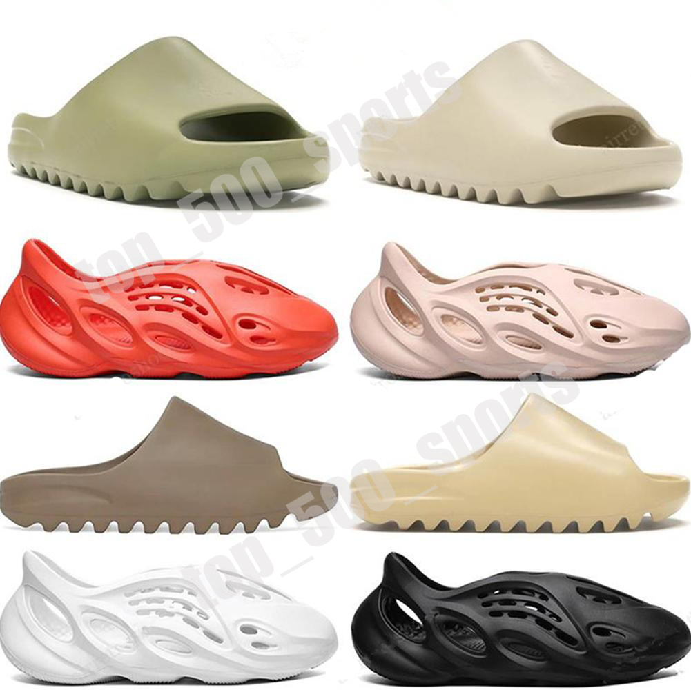 

2021 Foam runner shoes clog sandal triple red black white fashion slipper women mens tainers beach sandals slip-on