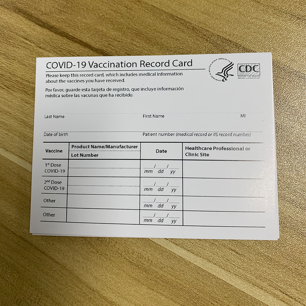 

4*3inch CDC Paper Vaccination Card Files Vaccinated Record Cards Business Cards Fill the Information yourself Only Card