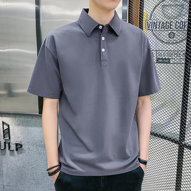 

shirt clothing solid color men polos fashion breathable thin shirts turn down collar half oversized clothe, White;black