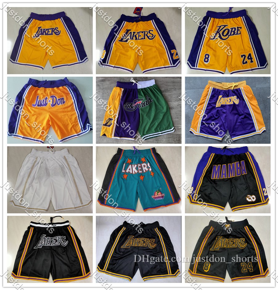 

Mens JUST DON Pockets Basketball Shorts Retro Stitched Mitchell & Ness Dennis Rodman 73 Jerry West 44 Sweatpants Pants, Black;red
