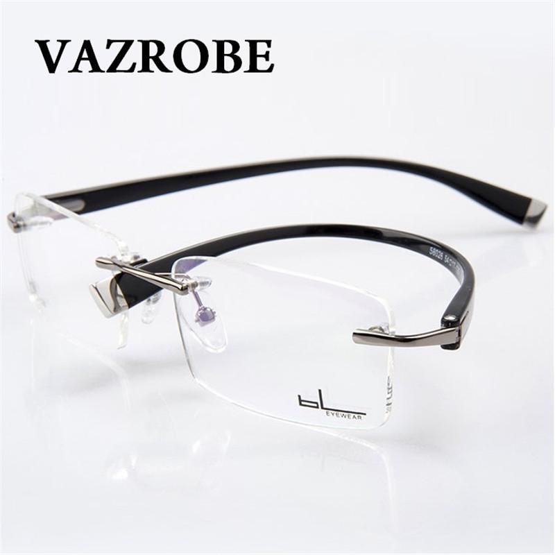 

Fashion Sunglasses Frames Vazrobe Rimless Eyeglasses Men Frameless Glasses For Man Myopia Diopter Prescription Spectacles Man's Eyewear