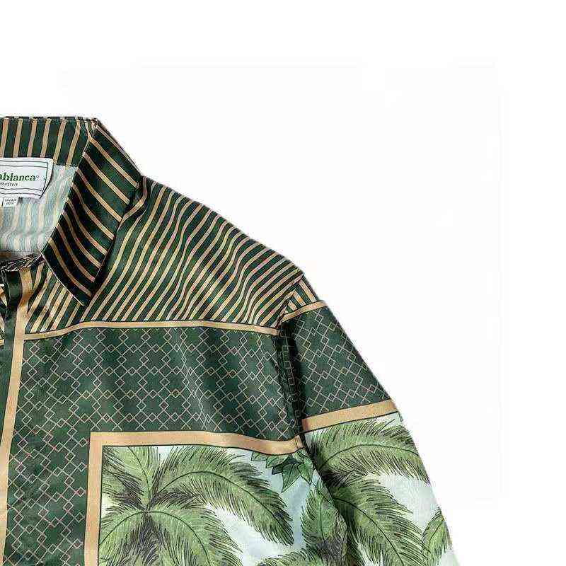 

Correct version Casablanca day and night alchemy map sun moon constellation silk totem tide Long Sleeve Shirt, Dark green