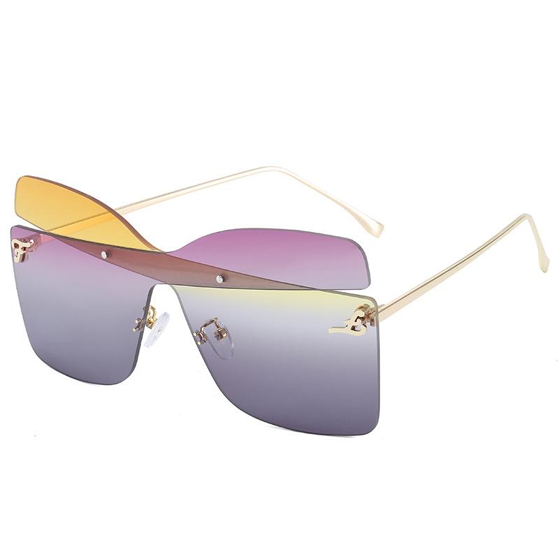 

Sunglasses Fashion Unique Women Oversized Gradient Men Shades Glasses Luxury Metal Rivet Trend Female Eyewear