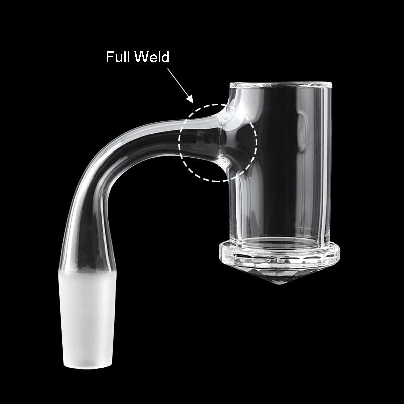 

Full Weld Smoking Beveled Edge Faceted Quartz Banger 2.5mm Wall 25mmOD 10mm 14mm 18mm Diamond Style Bottom Nails For Glass Water Bongs Dab Rigs